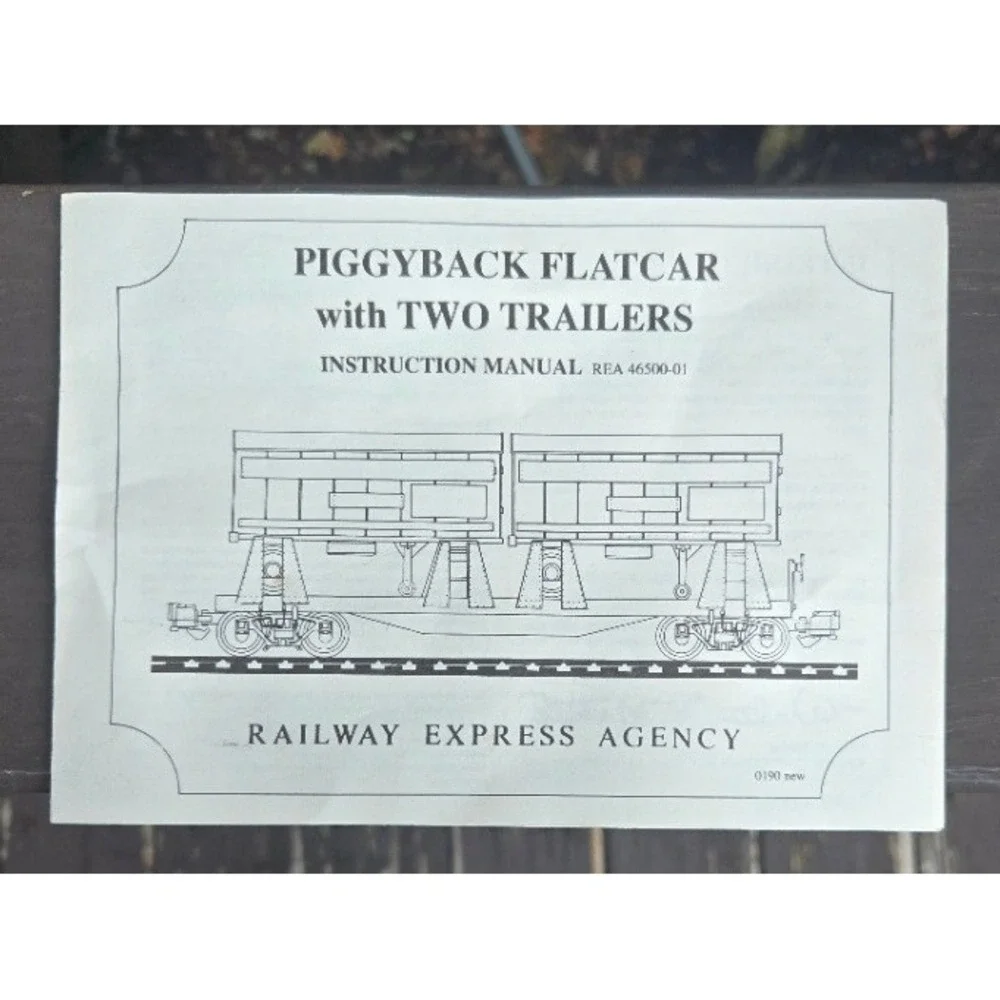 Polk's G Scale Santa Fe Piggyback Flatcar with Two‎ Trailers REA-46502